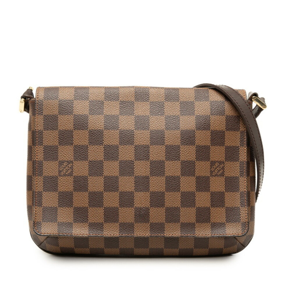 Louis Vuitton Damier Musette Tango Long Crossbody Shoulder Bag N51301 Brown L...